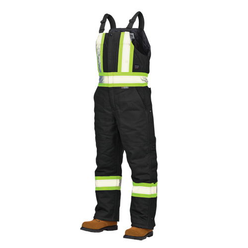 Duck Lined Safety Overalls, Cotton, Large, Black Equipex
