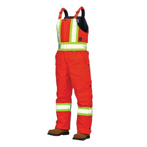 Duck Lined Safety Overalls, Cotton, Small, High Visibility Orange Equipex