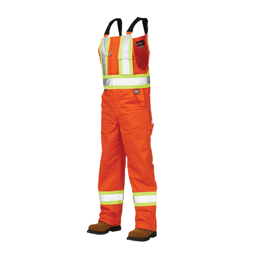 Unlined Safety Overalls, Poly-Cotton, Large, High Visibility Orange Equipex