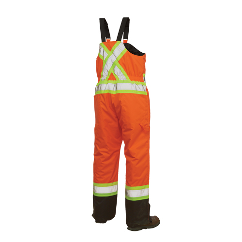 Lined Safety Overalls, Polyester/Polyurethane, Large, High Visibility Orange Equipex