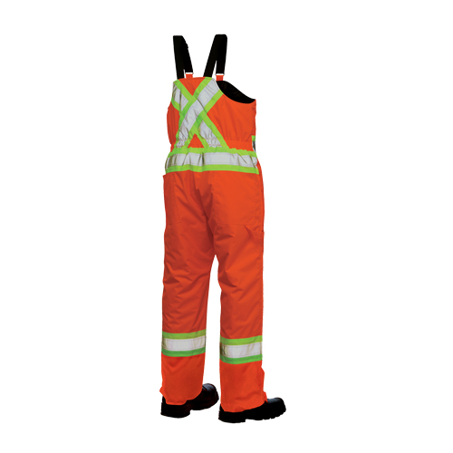 Lined Safety Overalls, Polyester/Polyurethane, Large, High Visibility Orange Equipex