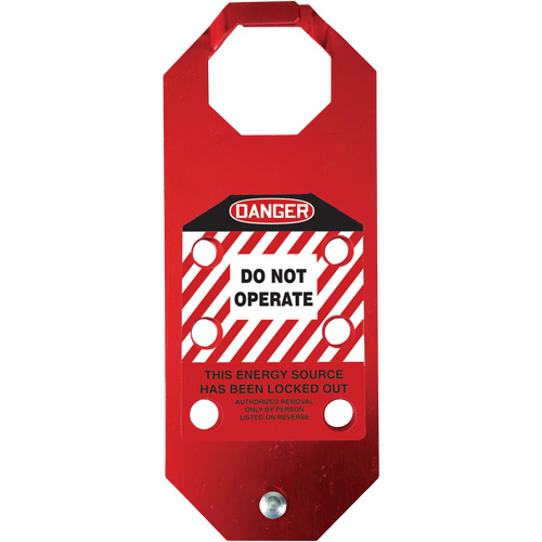 Stopout&reg; OSHA Danger Aluma-Tag Do Not Operate Hasp, Red Equipex