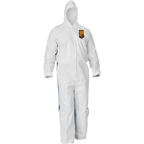 Kleenguard A40 Coveralls with Breathable Back, Large, Blue/White, Microporous/SMS Equipex