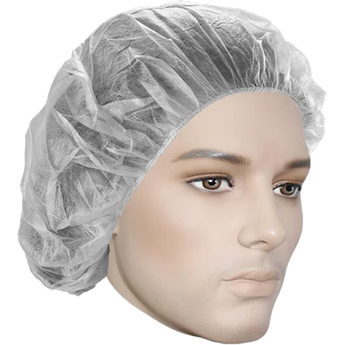 Bonnets bouffants, Polypropyl&egrave;ne, 18", Blanc Equipex