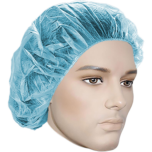 Bouffant Caps, Polypropylene, 18", Blue Equipex