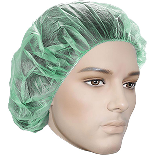 Bonnets bouffants, Polypropyl&egrave;ne, 21", Vert Equipex
