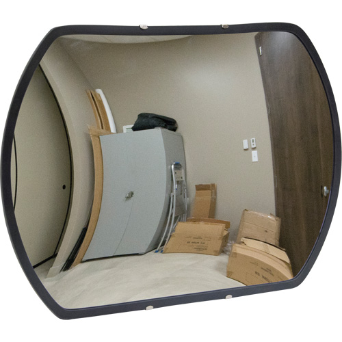 Roundtangular Convex Mirror with Bracket, 18" H x 26" W, Indoor/Outdoor Equipex