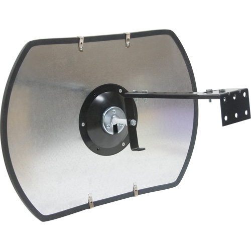 Roundtangular Convex Mirror with Bracket, 18" H x 26" W, Indoor/Outdoor Equipex
