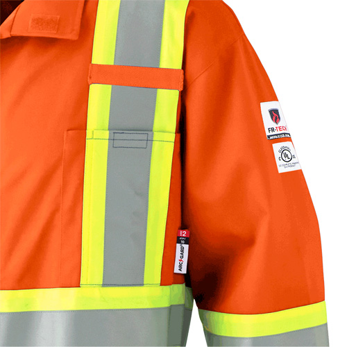 7702 FR Hi-Vis Safety Coveralls, Size 36, Orange Equipex