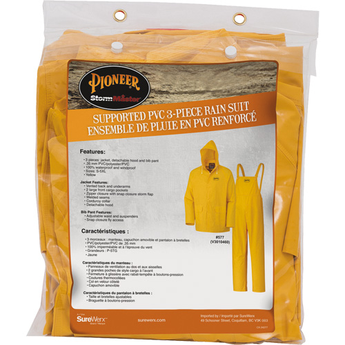 577 V&ecirc;tements imperm&eacute;ables 3 morceaux, Polyester/PVC, 5T-Grand, Jaune Equipex