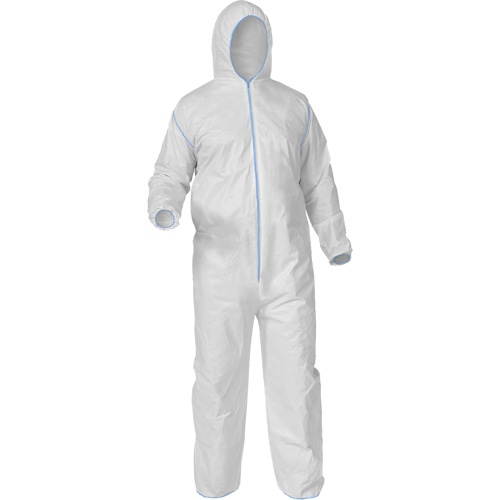 Protective Coveralls, Medium, White, Microporous Equipex