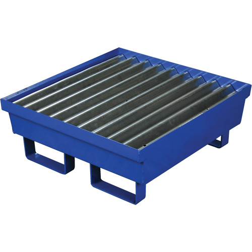 Palette de confinement des d&eacute;versements en acier, Capacit&eacute; de d&eacute;versement 17 gal. US, 27" x 25,75" x 6" Equipex