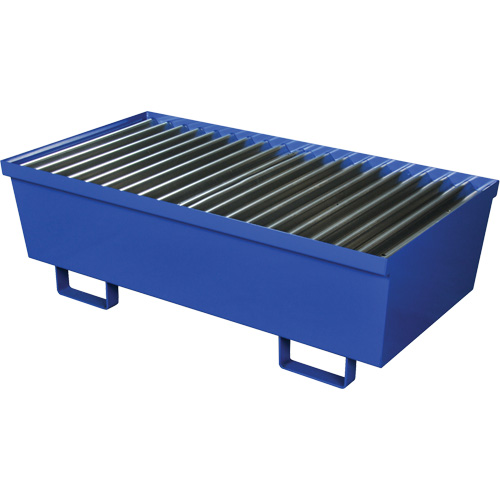 Palette de confinement des d&eacute;versements en acier, Capacit&eacute; de d&eacute;versement 74 gal. US, 27" x 51,25" x 13" Equipex