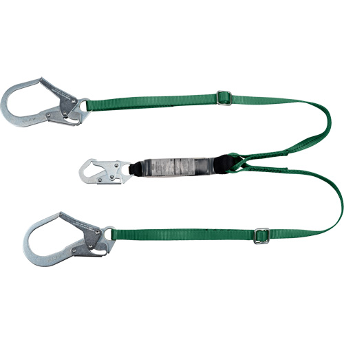 V-Series Lanyard, 6', Rebar Hook Center, Snap Hook Leg Ends, Polyester Equipex