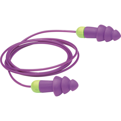 Bouchons d'oreilles r&eacute;utilisables Rockets, Avec cordon, Vrac - Sac en poly, 27 dB NRR, Taille unique Equipex