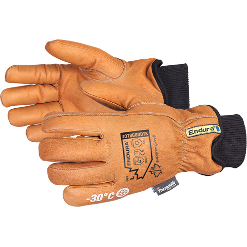 Gants de conducteur de luxe pour l'hiver Endura, T-petit, Paume en Cuir fleur de ch&egrave;vre, Thinsulate Equipex