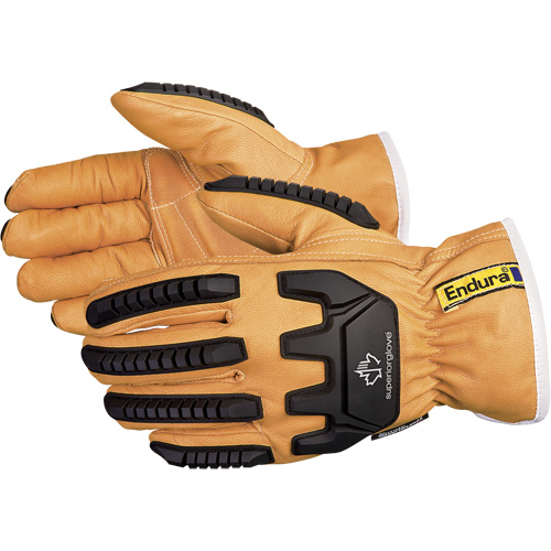 Gants de conducteur antichocs Endura, T-petit, Paume en Cuir fleur de ch&egrave;vre, Thinsulate Equipex