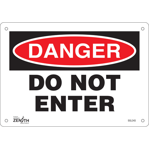 "Do Not Enter" Sign, 7" x 10", Aluminum, English Equipex