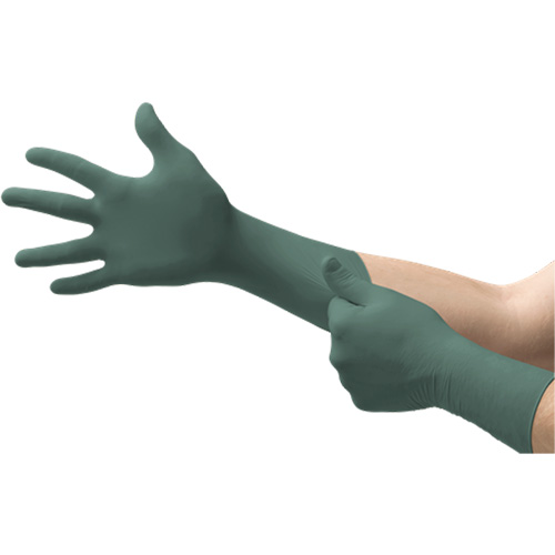 Dura Flock Gloves, Small, Nitrile, 8-mil, Powder-Free, Green Equipex
