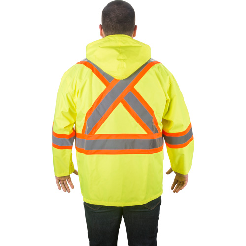 RZ1000 Rain Jacket, Polyester, 3X-Large, High Visibility Lime-Yellow Equipex