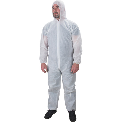 Combinaisons &agrave; capuchon, Moyen, Blanc, Polypropyl&egrave;ne Equipex