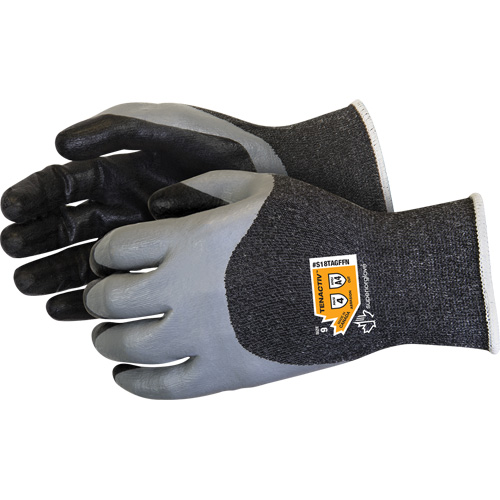 Double-Dipped Cut-Resistant Gloves, Size 5, 18 Gauge, Foam Nitrile Coated, TenActiv Shell, ASTM ANSI Level A4 Equipex
