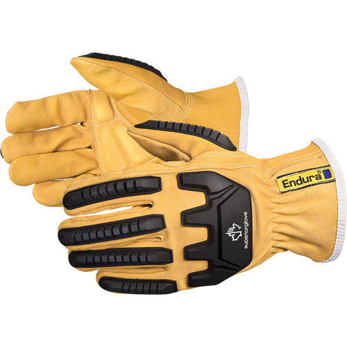 Gants de conducteur antichocs Endura, T-petit, Paume en Cuir fleur de ch&egrave;vre, Kevlar Equipex