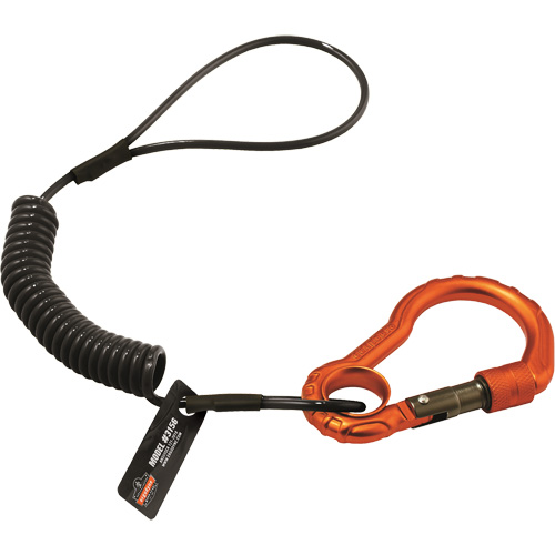 Squids&reg; 3156 Tool Lanyard, Coil, Carabiner/Loop Equipex