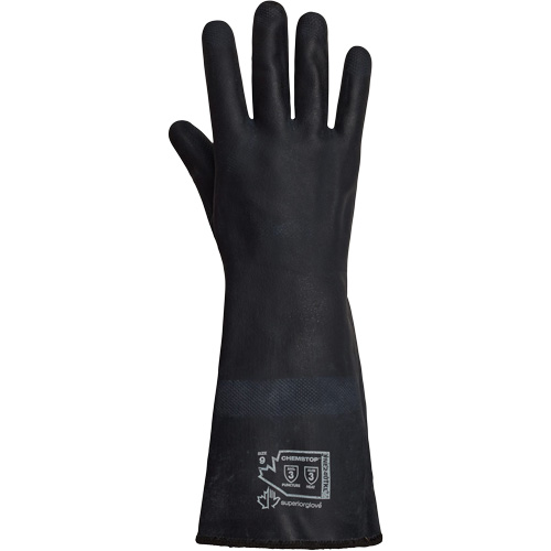 SolvStop Heady-Duty Chemical & Heat-Resistant Gloves, Neoprene, 8, Protects Up To 392° F (200° C) Equipex