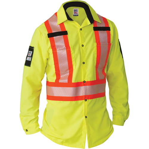 Chemise &agrave; manches longues haute visibilit&eacute; ind&eacute;chirable, Polyester, Petit, Jaune lime haute visibilit&eacute; Equipex