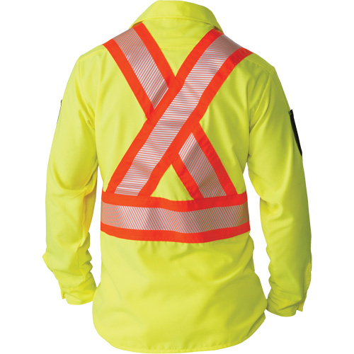 Chemise &agrave; manches longues haute visibilit&eacute; ind&eacute;chirable, Polyester, Petit, Jaune lime haute visibilit&eacute; Equipex