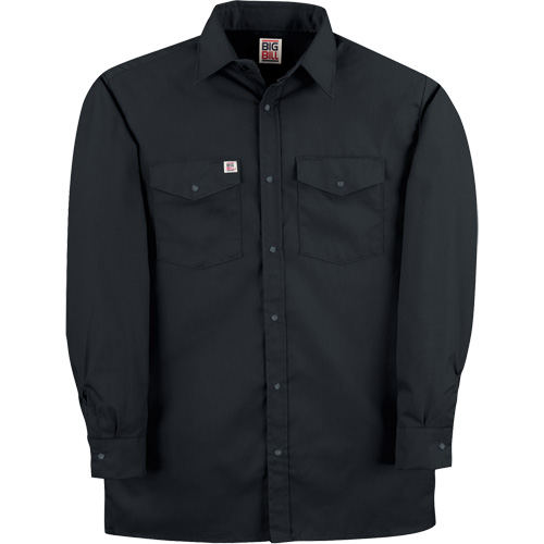 Twill Work Shirt with Snap, Men's, Medium (Tall), Black Equipex
