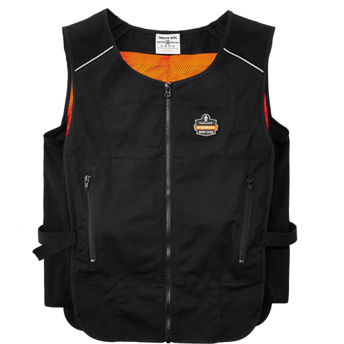 Veste de refroidissement &agrave; changement de phase l&eacute;g&egrave;re avec sachets 6260 Chill-Its, Petit/Moyen, Noir Equipex