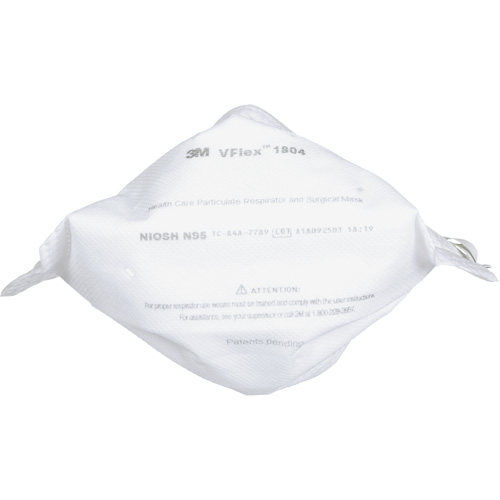 Respirateur et masque chirurgical VFlex contre les particules en sant&eacute;, N95, Certifi&eacute; NIOSH Equipex