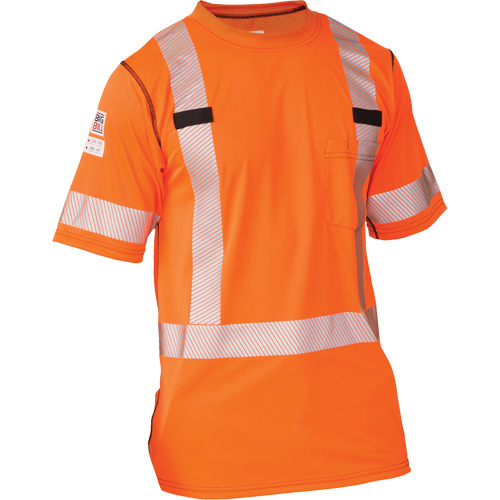 T-shirt &agrave; manches courtes haute visibilit&eacute; Polartec Power Grid, Polyester, Moyen (grande taille), Orange Equipex