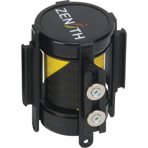 Cassette de ruban magn&eacute;tique pour barri&egrave;re de contr&ocirc;le des foules personnalis&eacute;e, 7', Ruban Noir et jaune Equipex