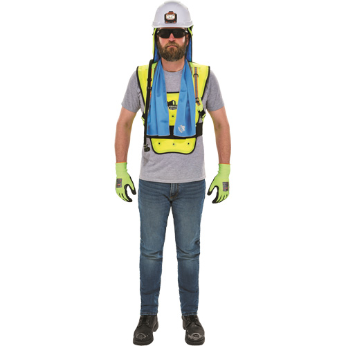 Veste refroidissante &agrave; &eacute;vaporation s&egrave;che &eacute;conomique Chill-Its 6687, Petit/Moyen, Jaune lime haute visibilit&eacute; Equipex