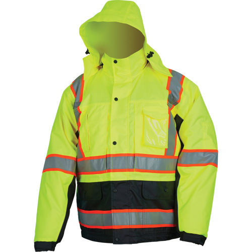 Veste isol&eacute;e haute visibilit&eacute;, Polyester/Polyur&eacute;thane, Jaune lime haute visibilit&eacute;, Petit Equipex