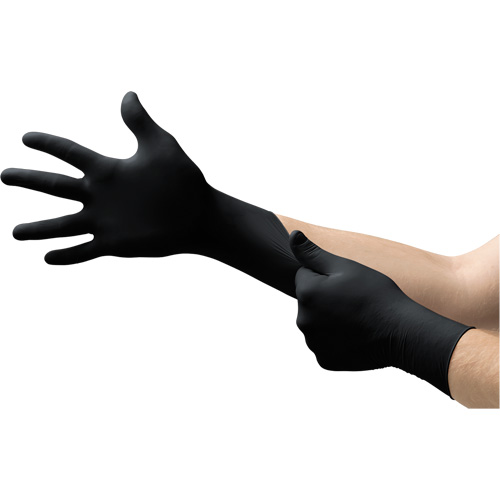 Onyx&reg; Gloves, Small, Nitrile, 3.5-mil, Powder-Free, Black Equipex