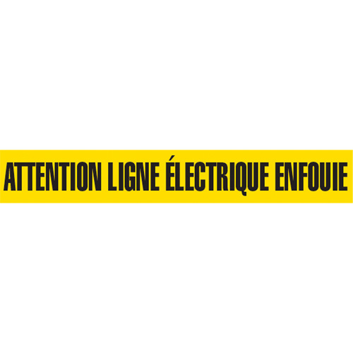 Barricade Tape, French, 3" W x 1000' L, 2 mils, Black on Yellow Equipex