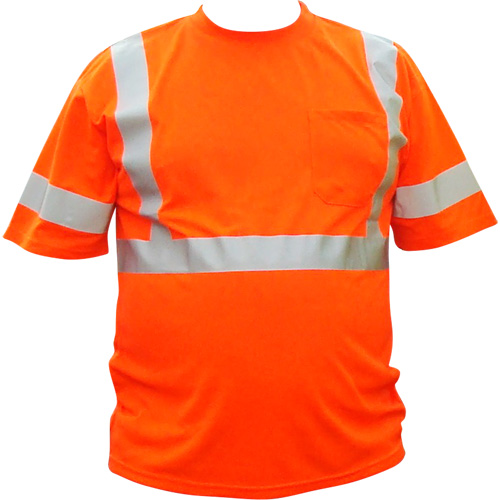 High Visibility Short-Sleeved Shirt, Cotton, 3X-Large, High Visibility Orange Equipex