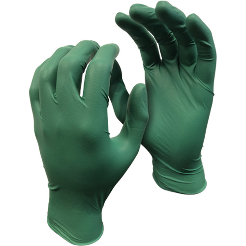 5559PF Green Monkey Gloves, Small, Nitrile, 4-mil, Powder-Free, Green Equipex