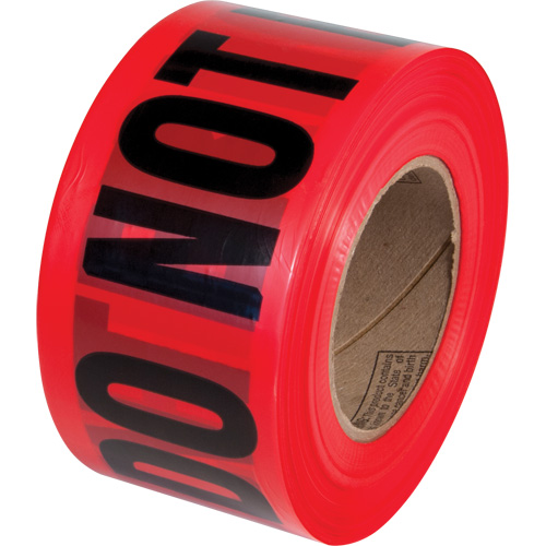 Ruban pour barricades Danger Do Not Enter PrimeGuard, Anglais, 3" la x 1000' lo, Noir/rouge Equipex