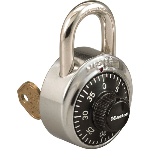1525 Series Padlock with Key Control Feature, Combination, Stainless Steel, 1-7/8" Width Equipex