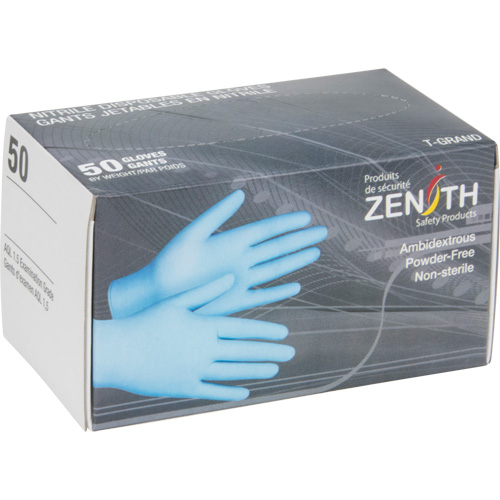 Vending Pack Disposable Gloves, Medium, Nitrile, 4.5-mil, Powder-Free, Blue Equipex