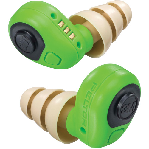 Peltor Electronic Earplugs, Uncorded, Pair - Plastic Case, 23 dB NRR, Large/Medium/Small Equipex