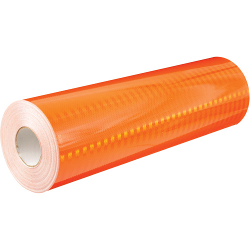 High Intensity Prismatic Grade Reflective Sheeting, 2" W x 150' L, 19 mils, Orange Equipex