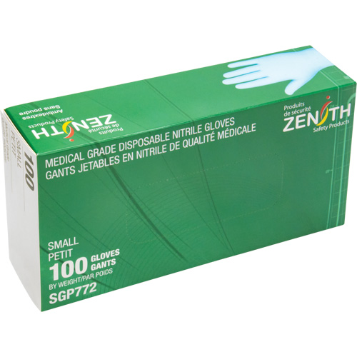 Puncture-Resistant Medical-Grade Disposable Gloves, Small, Nitrile, 4.5-mil, Powder-Free, Blue, Class 2 Equipex