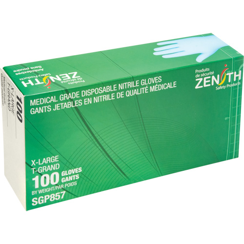 Puncture-Resistant Medical-Grade Disposable Gloves, X-Large, Nitrile, 3.5-mil, Powder-Free, Blue, Class 2 Equipex