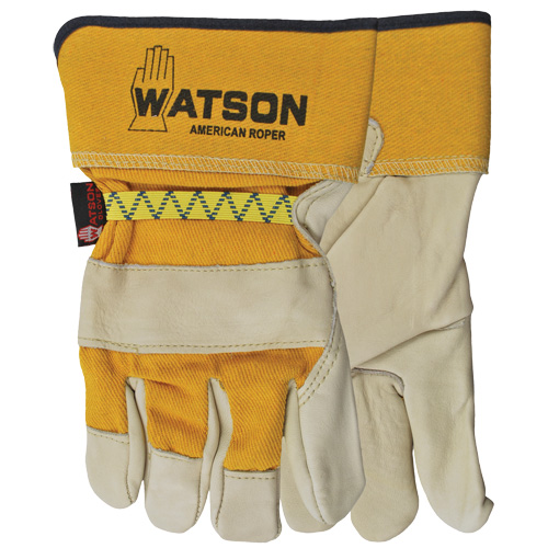 American Roper Gloves, Large, Grain Cowhide Palm, Cotton Inner Lining Equipex